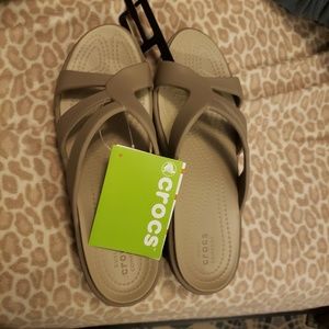 Taupe wedge sandals Size 9 brand new!!